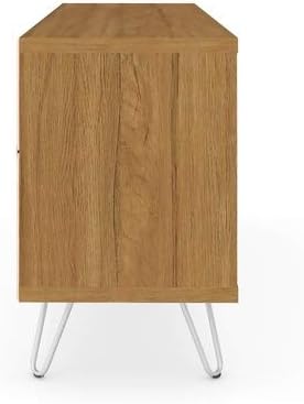 Manhattan Comfort Baxter 53.54" Mid Century TV Stand for Bedroom and Living Room Use, Entertainment Center with Storage, Shelves and Wine Racks, Ideal for 46 to 50 Inch Screens, Cinnamon