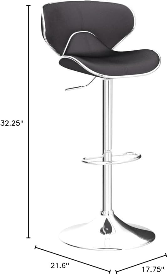 Roundhill Furniture Masaccio Velvet Upholstered Adjustable Swivel Barstool, Set of 2, Gray
