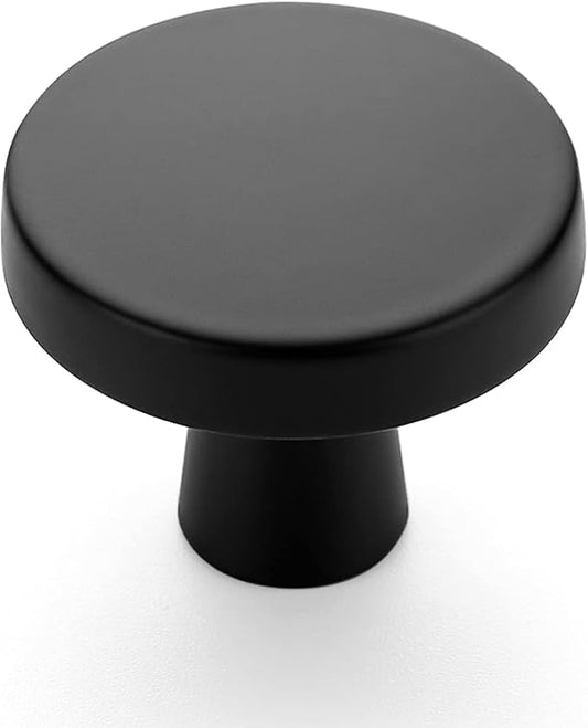Ravinte 60 Pack Drawer Pulls 1-1/4 Inch Matte Black Kitchen Cabinet Knobs Solid Round Black Dresser Handles for Simple Cupboard Hardware