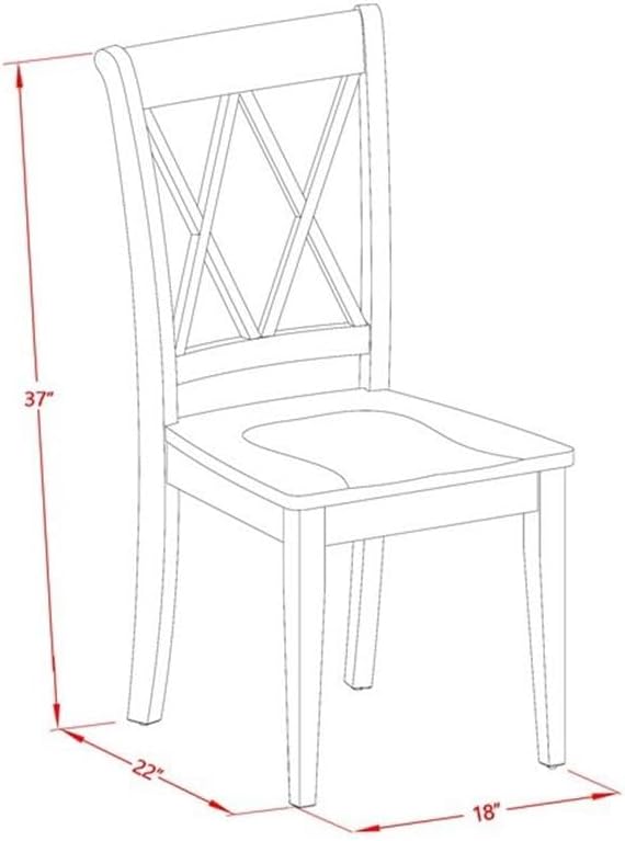 East West Furniture DOCL7-LWH-W 7 Piece Modern Dining Table Set Consist of a Rectangle Wooden Table with Butterfly Leaf and 6 Kitchen Dining Chairs, 42x78 Inch, Linen White
