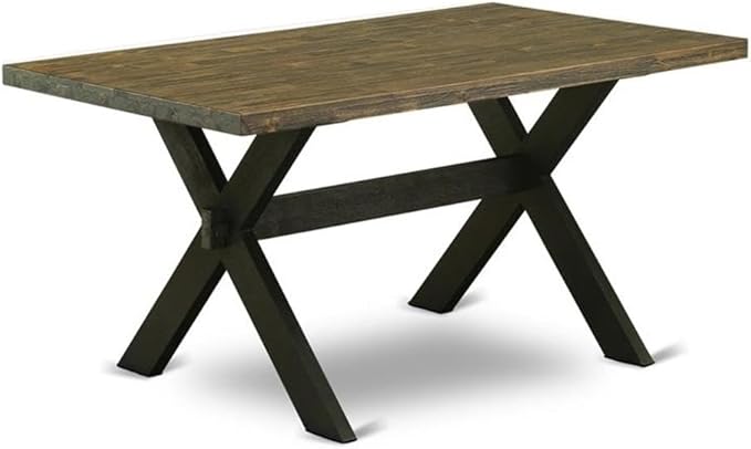 East West Furniture XT676 X-Style Dining Room Table - a Rectangle Solid Wood Table Top with Stylish Legs, 36x60 Inch, Multi-Color