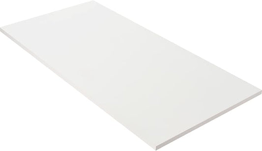 Kaboon White Table Top 23.62" D x 59.1" W, Solid One-Piece Desktop, Universal Wood Countertop, Reversible Laminate Top, Double Desks, L-Desk DIY, for Home and Commercial