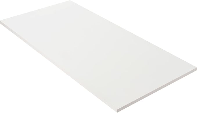 Kaboon 48"x26" Universal Table Top, Solid One-Piece Desktop, Reversible Melamine Countertop, Double Desks, L-Desk DIY, White