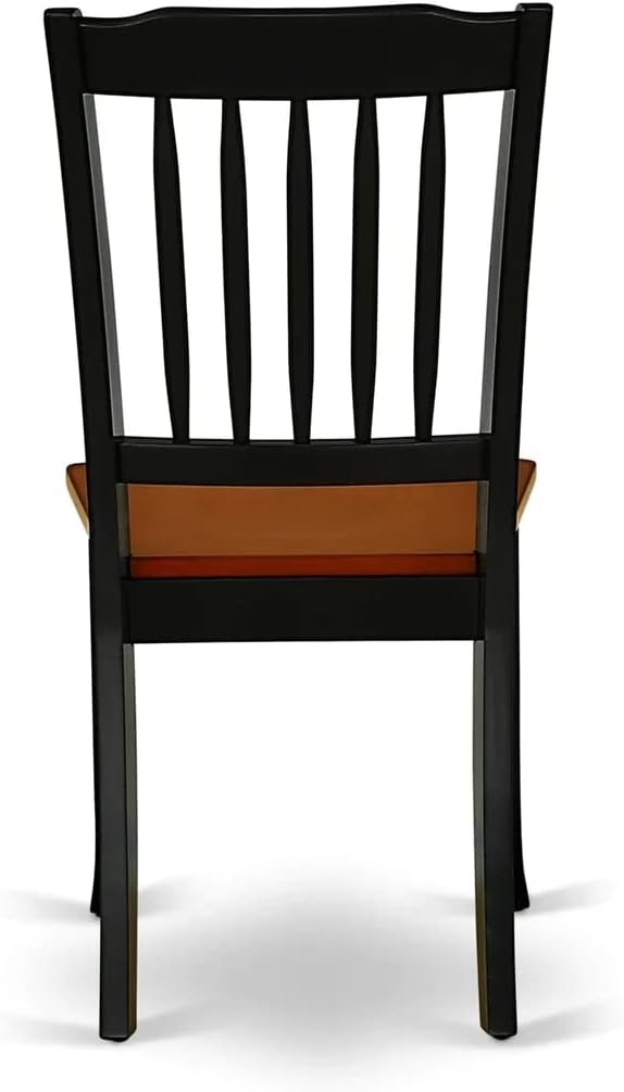 East West Furniture QUDA9-BCH-W 9 Piece Modern Dining Table Set Includes a Rectangle Wooden Table with Butterfly Leaf and 8 Dining Room Chairs, 40x78 Inch, Black & Cherry