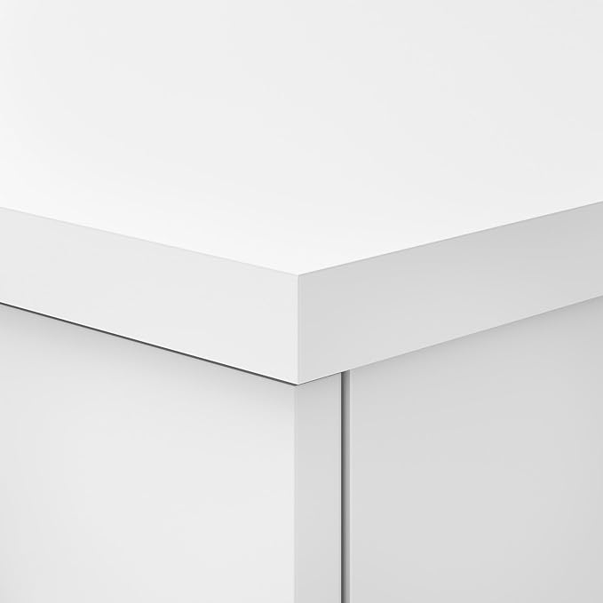 Bush Furniture Somerset 72W 3 Position Sit to Stand L Shaped Desk with Hutch in White