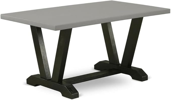 East West Furniture VT696 V-Style Modern Kitchen Table - a Rectangle Dining Table Top with Stylish Legs, 36x60 Inch, Multi-Color