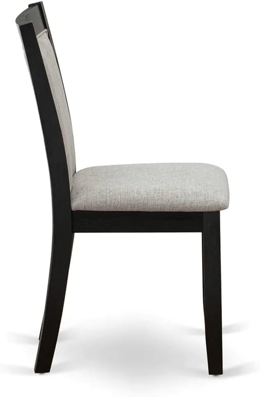 East West Furniture X677MZ606-6 6 Piece Dinette Set Contains a Rectangle Dining Table with X-Legs and 4 Shitake Linen Fabric Parson Chairs with a Bench, 40x72 Inch, Multi-Color