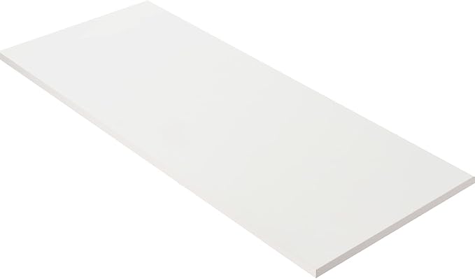 Kaboon White Table Top 23.62" D x 55" W, Solid One-Piece Desktop, Universal Wood Countertop, Reversible Laminate Top, Double Desks, L-Desk DIY, for Home and Commercial