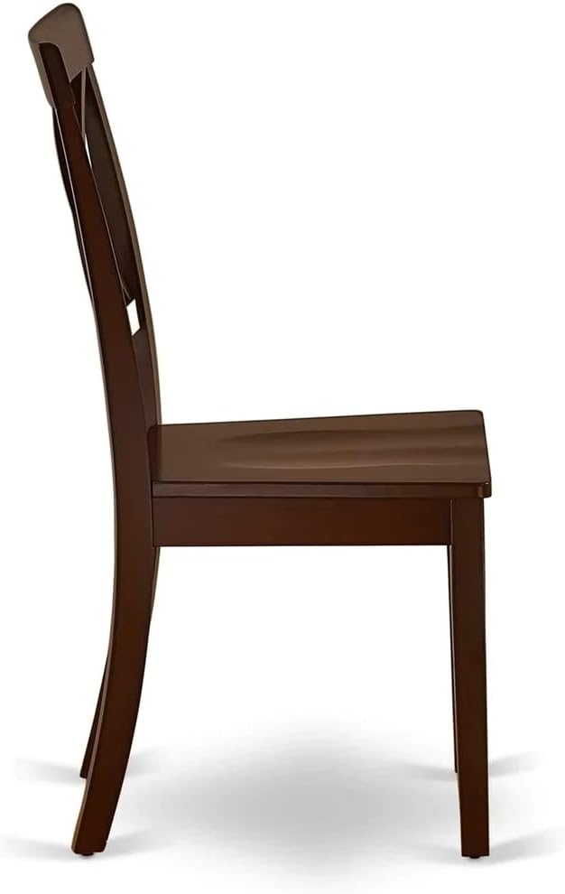 East West Furniture ESBO3-MAH-W 3 Piece Dining Room Table Set Contains a Round Kitchen Table with Pedestal and 2 Dining Chairs, 30x30 Inch, Mahogany