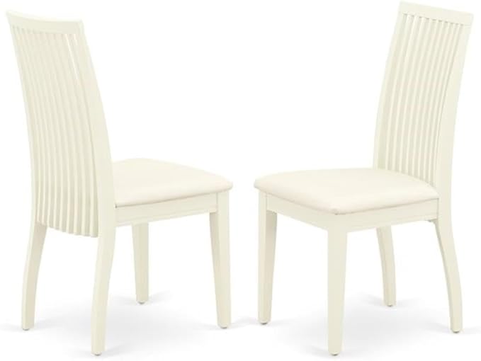 East West Furniture LGIP9-LWH-C 9 Piece Dining Room Table Set Includes a Rectangle Kitchen Table with Butterfly Leaf and 8 Linen Fabric Upholstered Dining Chairs, 42x84 Inch, Linen White