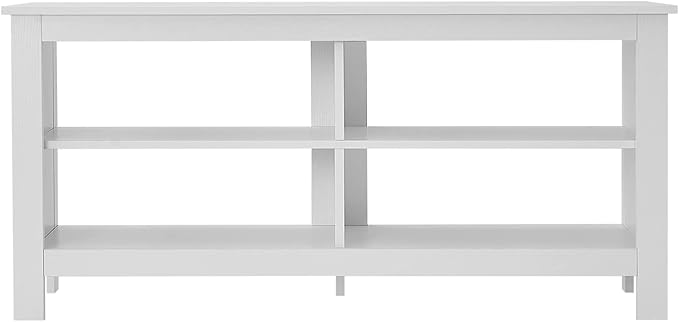 Panana Modern TV Stand with 4 Open Shelves 55inch Entertainment Center for TVs up to 65inch Medial TV Console Table Cabinet for Living Room (White)