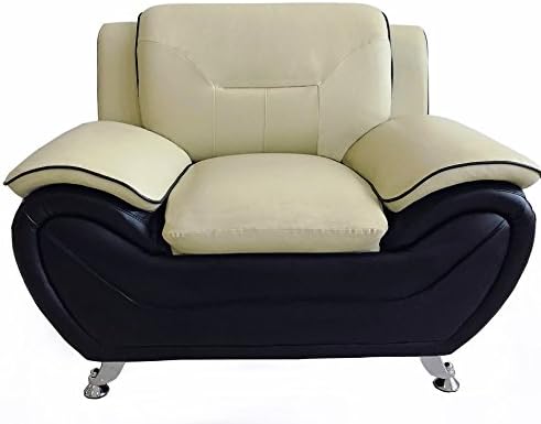 Container Furniture Direct Michael Sofa and Chair Set, Camel/Black