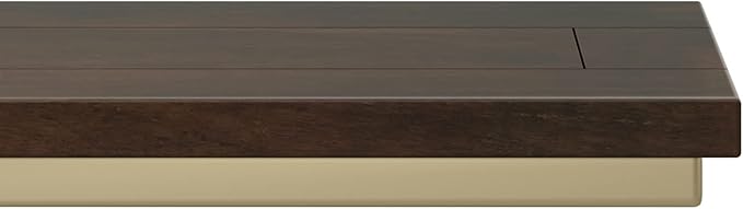 SIMPLIHOME Skyler 18-inch Wide Solid Mango/Metal Industrial C-Shaped End Table in Dark Brown/Gold for Living Room, Office, or Bedroom, Assembled