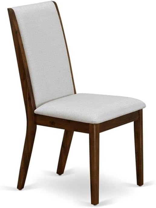 East West Furniture ANLA3-AWA-05 3 Piece Dining Set Includes a Round Kitchen Table with Pedestal and 2 Parson Chairs, 36x36 Inch, Antique Walnut