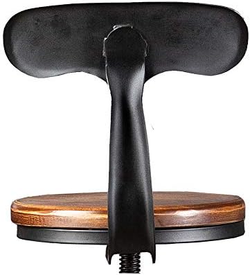 Diwhy Industrial Bar Stools,Kitchen Dining Chair,Wood Top Stool,Adjustable Height Swivel Counter Height Bar Chair with Metal Backrest,Black,Fully Welded Set of 2 (Brown Wooden Top with Iron Backrest)