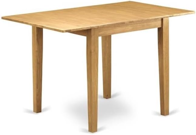 East West Furniture NDAV5-OAK-W 5 Piece Dining Table Set for 4 Includes a Rectangle Kitchen Table with Dropleaf and 4 Dinette Chairs, 30x48 Inch, Oak