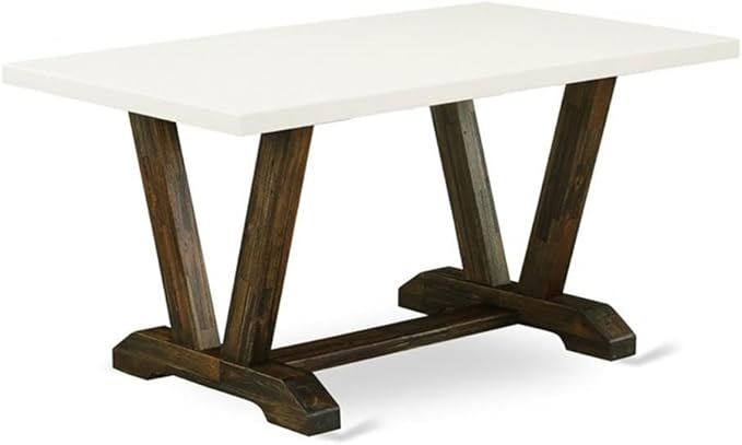 East West Furniture VT726 V-Style Dining Table - a Rectangle Wooden Table Top with Stylish Legs, 36x60 Inch, Multi-Color