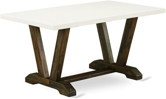East West Furniture VT726 V-Style Dining Table - a Rectangle Wooden Table Top with Stylish Legs, 36x60 Inch, Multi-Color