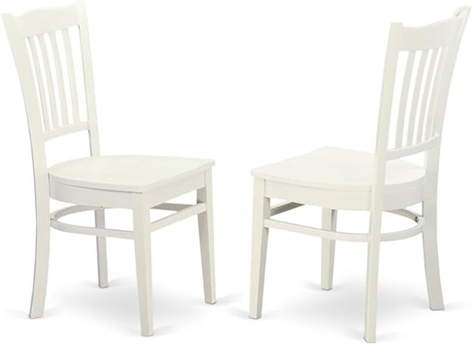 East West Furniture LGGR9-LWH-W 9 Piece Kitchen Table Set Includes a Rectangle Dining Table with Butterfly Leaf and 8 Dining Room Chairs, 42x84 Inch, Linen White