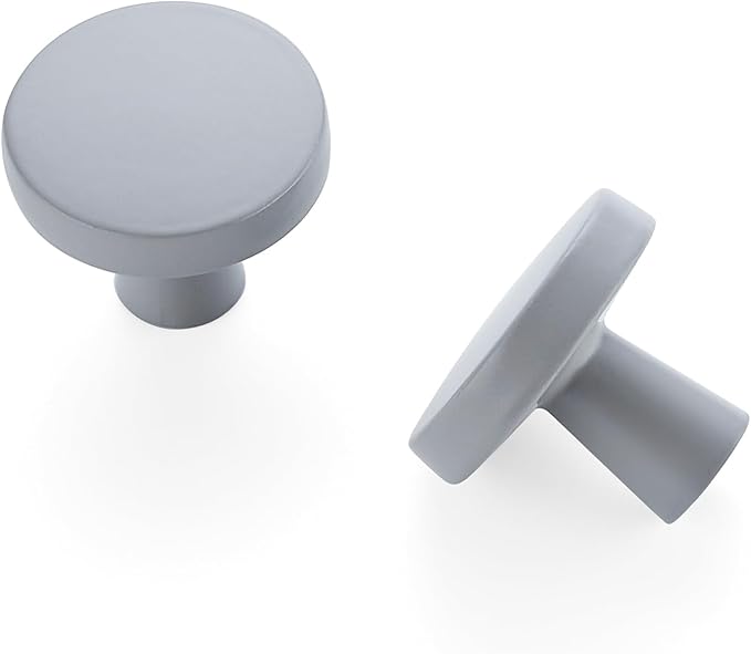 Ravinte 25 Pack Drawer Pulls 1-1/4 Inch Kitchen Cabinet Knobs Solid Round Dresser Drawer Knobs Grey Dresser Knobs Drawer Knobs Simple Cabinet Hardware for Cupboard Drawer Pulls