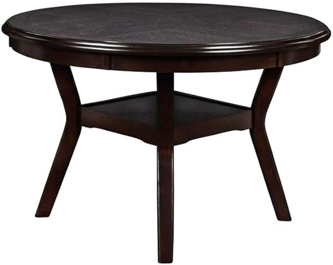 New Classic Furniture Gia 5-Piece Round Dining Set with 1 Dining Table and 4 Chairs, 47-Inch, Ebony