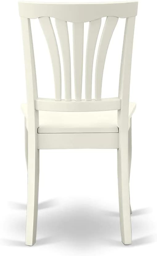 East West Furniture DMAV3-LWH-W 3 Piece Dining Room Table Set Contains a Round Dining Table with Dropleaf and 2 Wood Seat Chairs, 42x42 Inch, Linen White