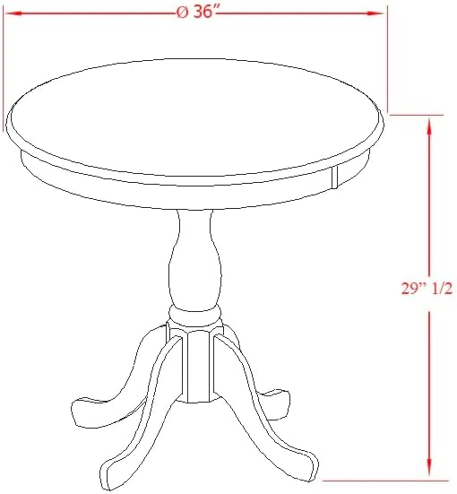 East West Furniture AMIP3-LWH-C 3 Piece Dining Set Contains a Round Dining Room Table with Pedestal and 2 Linen Fabric Upholstered Chairs, 36x36 Inch, Linen White