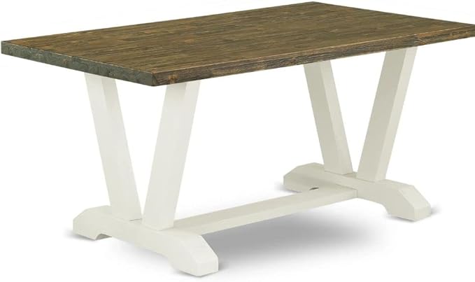 East West Furniture VT076 V-Style Modern Dining Table - a Rectangle Kitchen Table Top with Stylish Legs, 36x60 Inch, Multi-Color