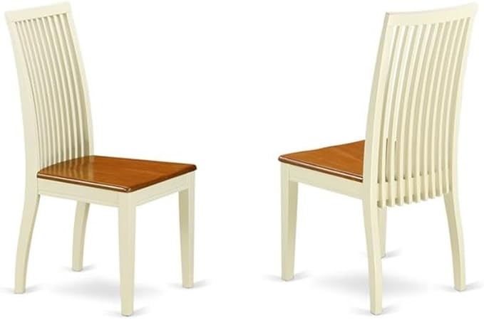East West Furniture DOIP7-BMK-W 7 Piece Modern Dining Table Set Consist of a Rectangle Wooden Table with Butterfly Leaf and 6 Kitchen Dining Chairs, 42x78 Inch, Buttermilk & Cherry
