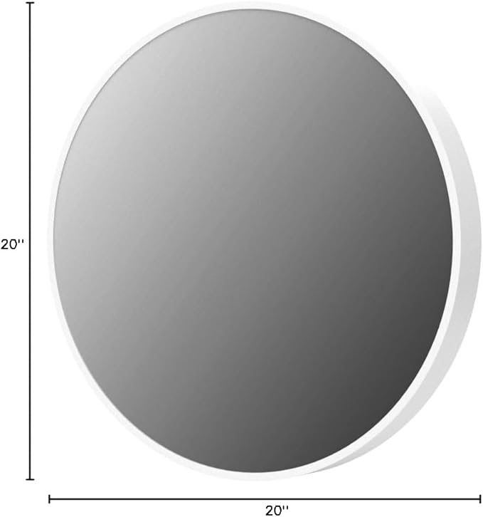 FrameWorks 20" Deluxe Contemporary White Circular Aluminum Mirror