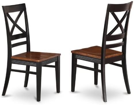 East West Furniture DOQU5-BCH-W 5 Piece Modern Dining Table Set Includes a Rectangle Wooden Table with Butterfly Leaf and 4 Kitchen Dining Chairs, 42x78 Inch, Black & Cherry