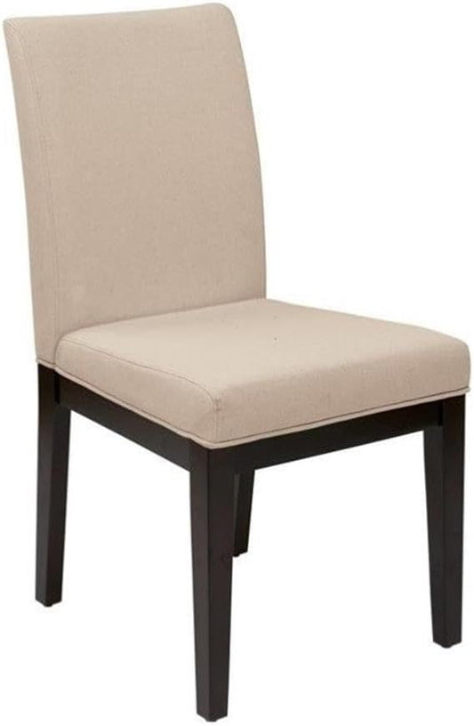 OSP Home Furnishings Dakota Upholstered Parsons Chair with Espresso Finish Wood Legs, Linen