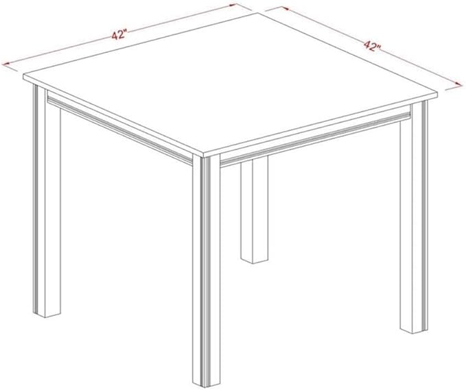 East West Furniture CAIP5-LWH-C 5 Piece Dinette Set for 4 Includes a Rectangle Dining Room Table and 4 Linen Fabric Kitchen Dining Chairs, 36x60 Inch, Linen White