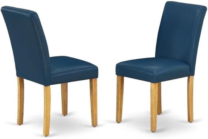 East West Furniture VAAB7-OAK-55 7 Piece Dinette Set Consist of an Oval Dining Room Table with Butterfly Leaf and 6 Oasis Blue Faux Leather Upholstered Chairs, 40x76 Inch, Oak