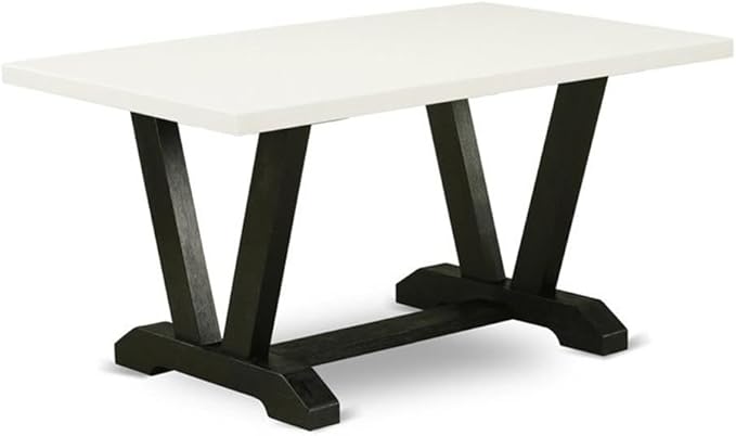 East West Furniture VT626 V-Style Kitchen Dining Table - a Rectangle Wooden Table Top with Stylish Legs, 36x60 Inch, Multi-Color