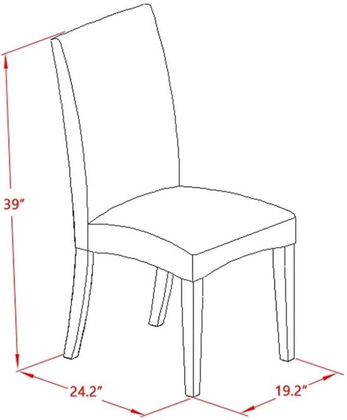 East West Furniture X677DR124-6 6 Piece Dining Set Contains a Rectangle Dining Room Table with X-Legs and 4 Black Color Linen Fabric Upholstered Chairs with a Bench, 40x72 Inch, Multi-Color