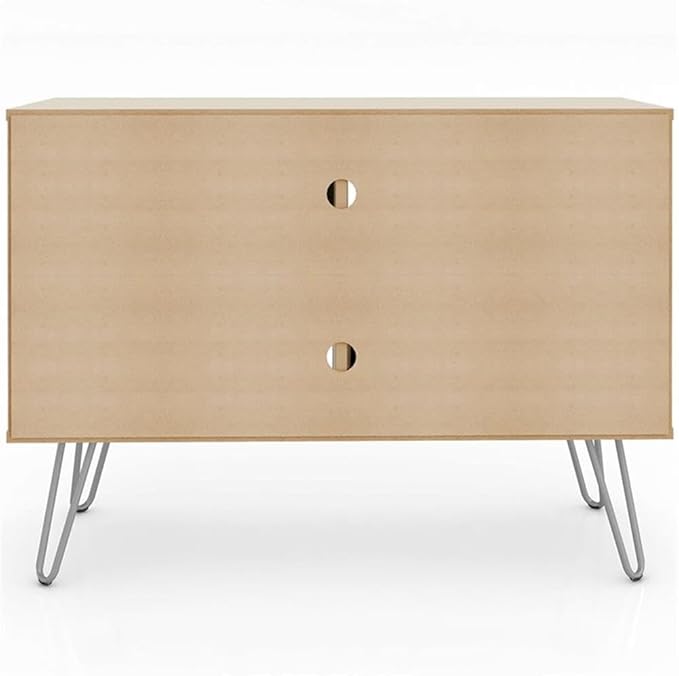 Manhattan Comfort Baxter 35" Mid Century TV Stand for Bedroom and Living Room Use, Entertainment Center with Storage, Shelves and Sliding doors, Ideal for 32 to 40 Inch Screens, Off White