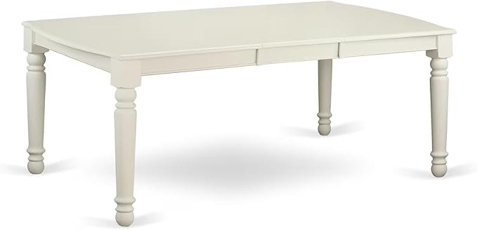 East West Furniture DODA9-LWH-26 9 Piece Modern Dining Table Set Consists of a Rectangle Kitchen Table with Butterfly Leaf and 8 Polyester Fabric Upholstered Chairs, 42x78 Inch, Linen White