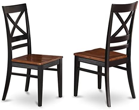 East West Furniture DOQU9-BCH-W 9 Piece Kitchen Table Set Includes a Rectangle Dining Table with Butterfly Leaf and 8 Dining Room Chairs, 42x78 Inch, Black & Cherry