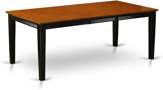 East West Furniture QUDA9-BCH-W 9 Piece Modern Dining Table Set Includes a Rectangle Wooden Table with Butterfly Leaf and 8 Dining Room Chairs, 40x78 Inch, Black & Cherry