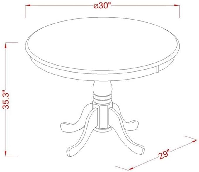 East West Furniture EDBU3-MAH-LC 3 Piece Counter Height Dining Table Set Contains a Round Wooden Table with Pedestal and 2 Faux Leather Upholstered Chairs, 30x30 Inch, Mahogany