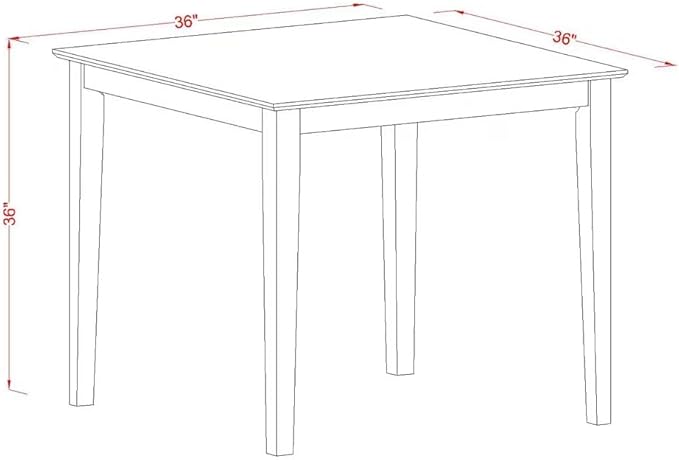 East West Furniture YAVN5-WHI-C 5 Piece Kitchen Counter Set Includes a Rectangle Dining Room Table and 4 Linen Fabric Upholstered Dining Chairs, 30x48 Inch, Buttermilk & Cherry