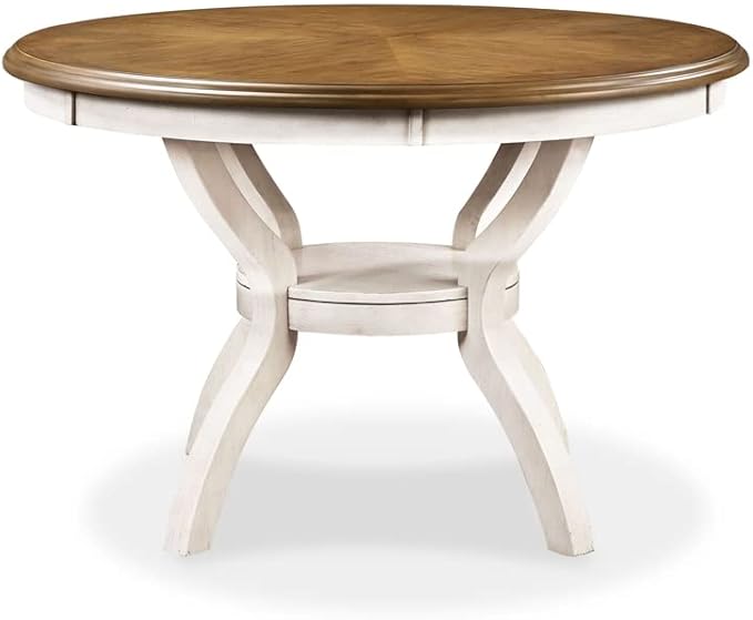 New Classic Furniture Cori 5-Piece Round Dining Set with 1 Table and 4 Chairs, Beige and Brown