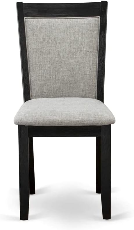 East West Furniture X677MZ606-6 6 Piece Dinette Set Contains a Rectangle Dining Table with X-Legs and 4 Shitake Linen Fabric Parson Chairs with a Bench, 40x72 Inch, Multi-Color