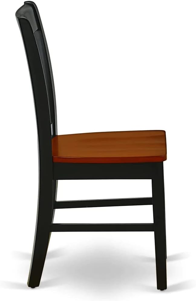 East West Furniture MZNO3-BCH-W 3 Piece Dining Table Set for Small Spaces Contains a Rectangle Dining Room Table with Dropleaf and 2 Wooden Seat Chairs, 36x54 Inch, Black & Cherry