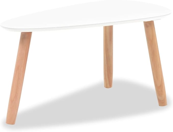 vidaXL Nesting Coffee Table 2 pcs, Side Tables with Solid Pine Wood Legs, Scandinavian Style End Table for Living Room, White