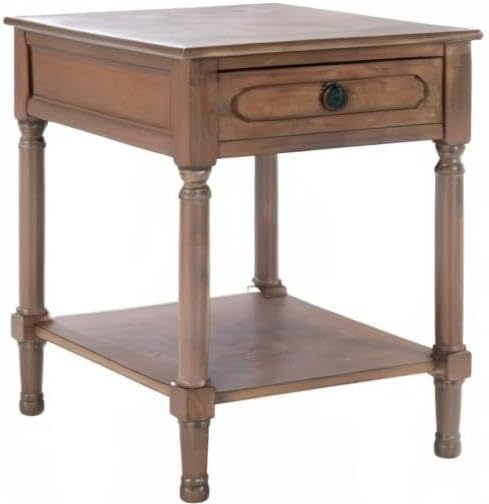 SAFAVIEH Home Collection Allura Brown 1-Drawer Bottom Shelf Accent Table ACC5718C, 19" W x 15.8" L x 26" H