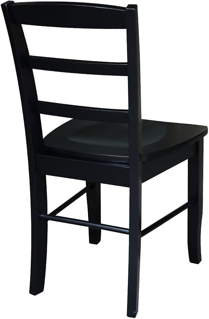 International Concepts Pair of Madrid LadderBack Chairs, Black