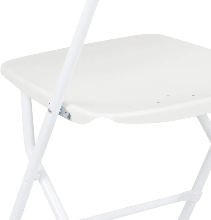 Flash Furniture Hercules Series Plastic Folding Chairs for Parties and Weddings, Stackable Commercial Event Seats with 650-lb. Static Weight Capacity, Set of 2, White