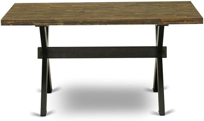 East West Furniture XT676 X-Style Dining Room Table - a Rectangle Solid Wood Table Top with Stylish Legs, 36x60 Inch, Multi-Color